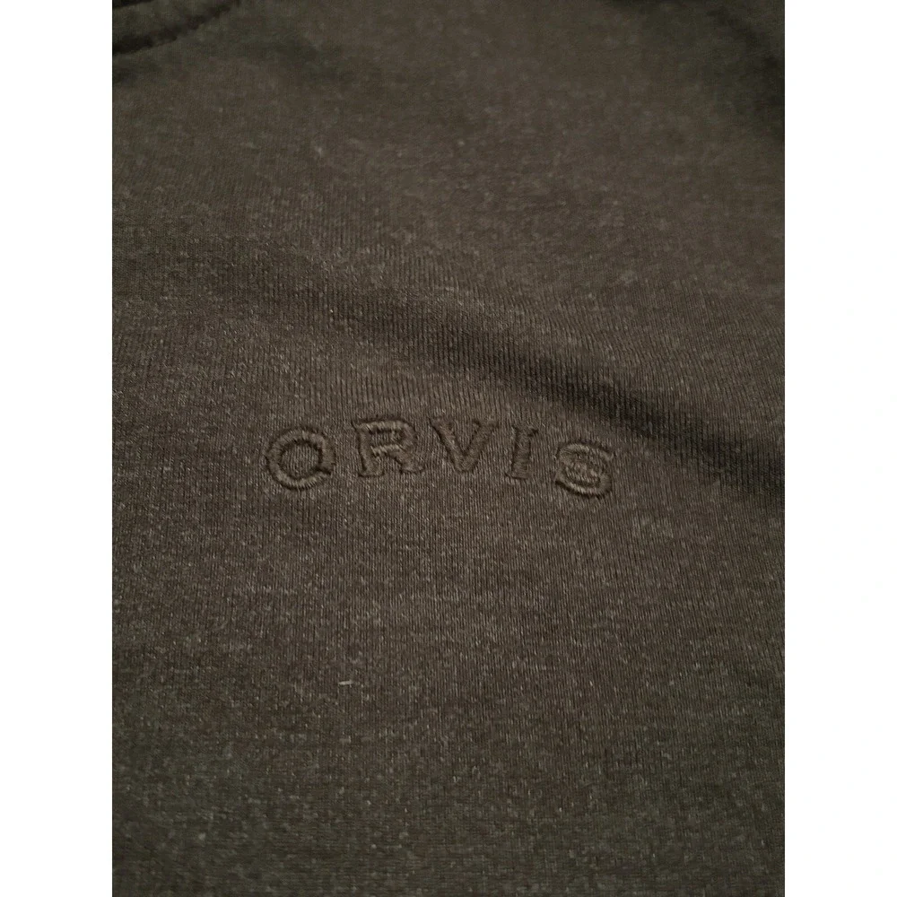 Orvis 1/4 Zip Mens Medium Gray Quarter Zip Pullover Logo Outdoor Camping Fishing